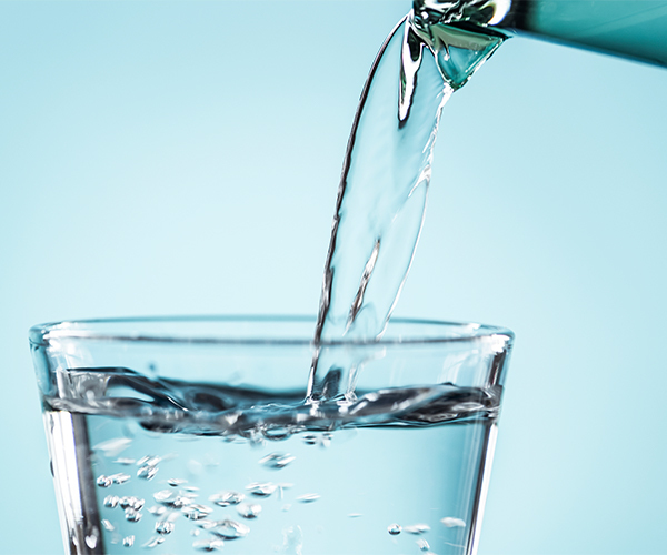 clear Water pouring into a glass